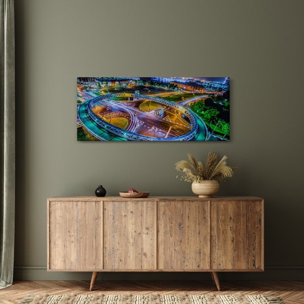 Slika - panorama noćnog grada (120x50 cm)