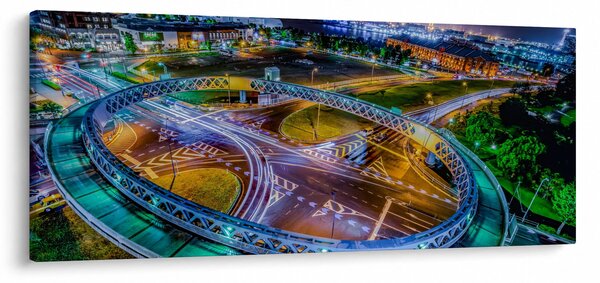 Slika - panorama noćnog grada (120x50 cm)