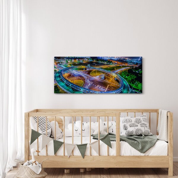 Slika - panorama noćnog grada (120x50 cm)