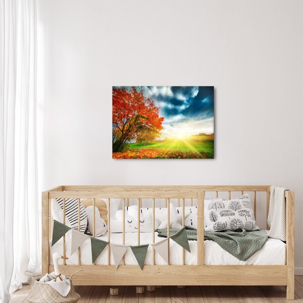 Slika krajolika okupanog sunčevom svjetlošću (70x50 cm)