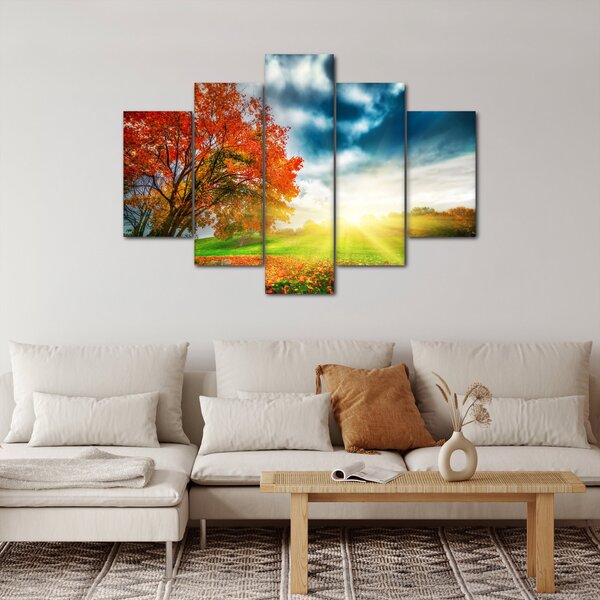 Slika krajolika okupanog sunčevom svjetlošću (150x105 cm)