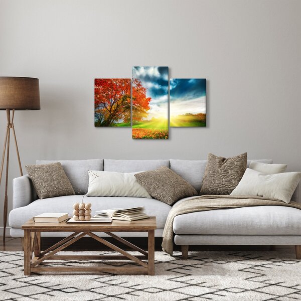 Slika krajolika okupanog sunčevom svjetlošću (90x60 cm)