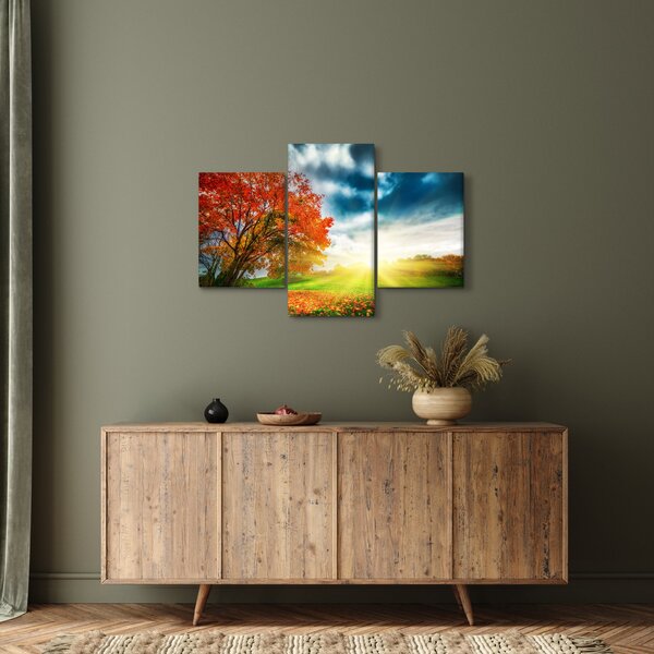Slika krajolika okupanog sunčevom svjetlošću (90x60 cm)