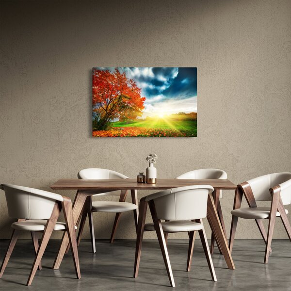Slika krajolika okupanog sunčevom svjetlošću (90x60 cm)