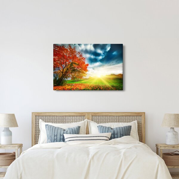 Slika krajolika okupanog sunčevom svjetlošću (90x60 cm)
