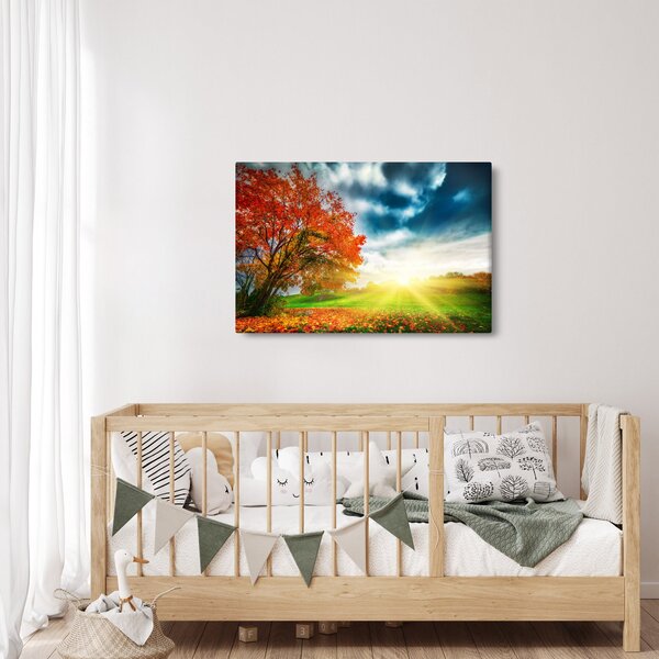 Slika krajolika okupanog sunčevom svjetlošću (90x60 cm)