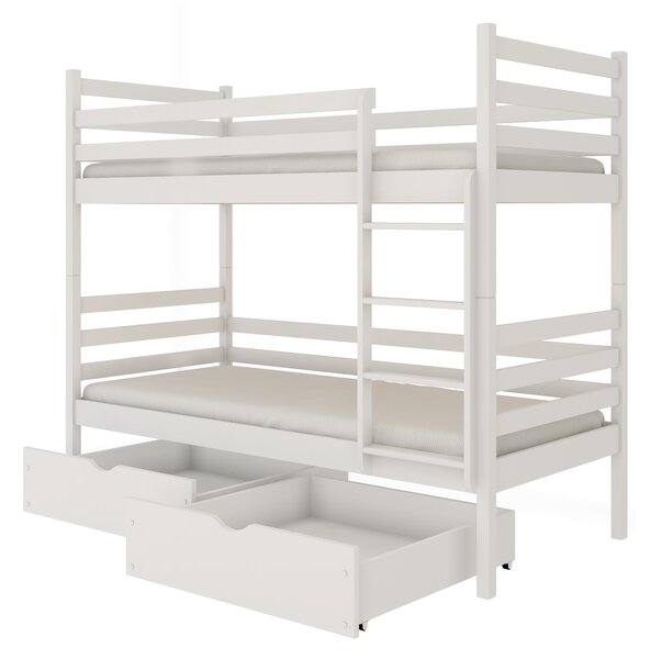 Zondo Dječji krevet 90 x 200 cm Nubia (s podnicom i prostorom za odlaganje) (bijela). 1013531