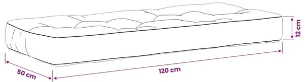 Jastučić za palete VIANEN 100% poliester Crna 120 x 50 x 12 cm - Crna 120 x 50 x 12 cm