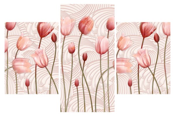 Slika - Ružičasti tulipani (90x60 cm)