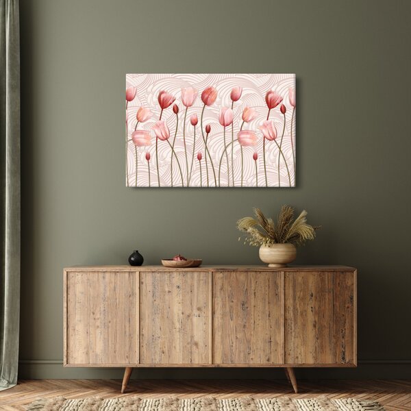 Slika - Ružičasti tulipani (90x60 cm)