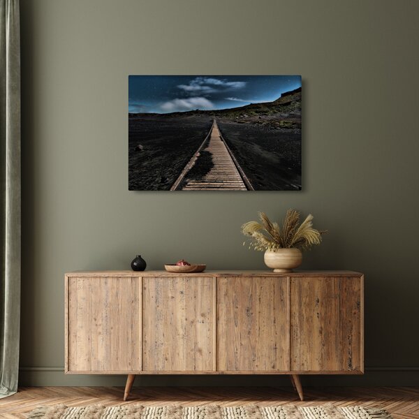 Slika drvene staze u sumrak (90x60 cm)