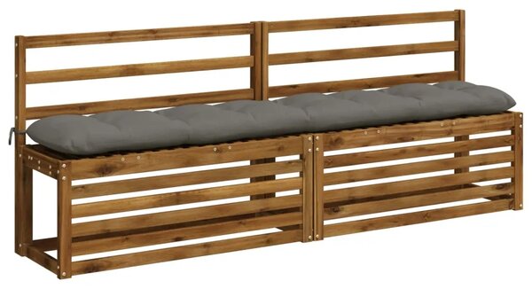 Jastučići za klupe VIANEN 2 kom. 100% poliester Siva - Siva 200 x 30 x 12 cm