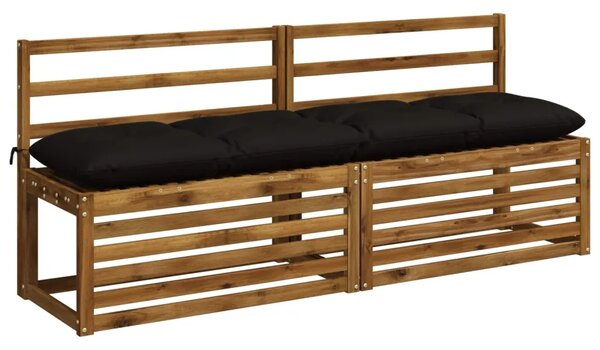 Jastučići za klupe VIANEN 2 kom. 100% poliester Crna - Crna 160 x 40 x 12 cm