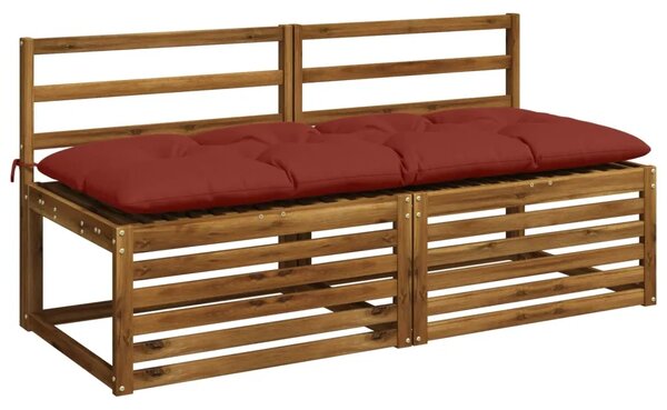 Jastučići za klupe VIANEN 2 kom. 100% poliester Crvena - Crvena 150 x 60 x 12 cm