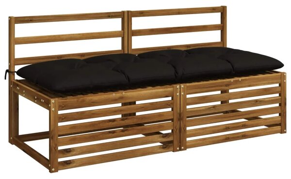 Jastučići za klupe VIANEN 2 kom. 100% poliester Crna - Crna 150 x 60 x 12 cm