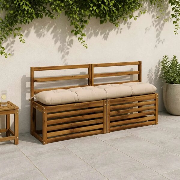 Jastučići za klupe VIANEN 2 kom. 100% poliester Krem - Krem 160 x 30 x 12 cm