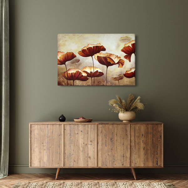 Slika crvenog cvijeća (90x60 cm)