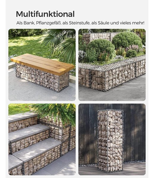 Gabionska košara, metalni gabionski kavez 100 x 30 x 30 cm