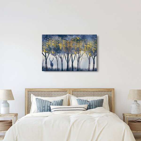 Slika jelena u šumi (90x60 cm)