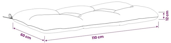 Jastučić za klupu VIANEN 100% poliester Crvena 110 x 60 x 12 cm - Crvena 110 x 60 x 12 cm