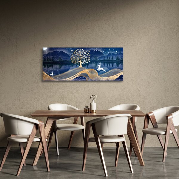 Slika jelena na punom mjesecu (120x50 cm)