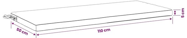 Jastučić za klupu SOEST 100% poliester Plava 110 x 50 x 5 cm - Plava 110 x 50 x 5 cm Melange