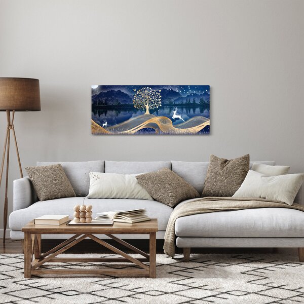 Slika jelena na punom mjesecu (120x50 cm)
