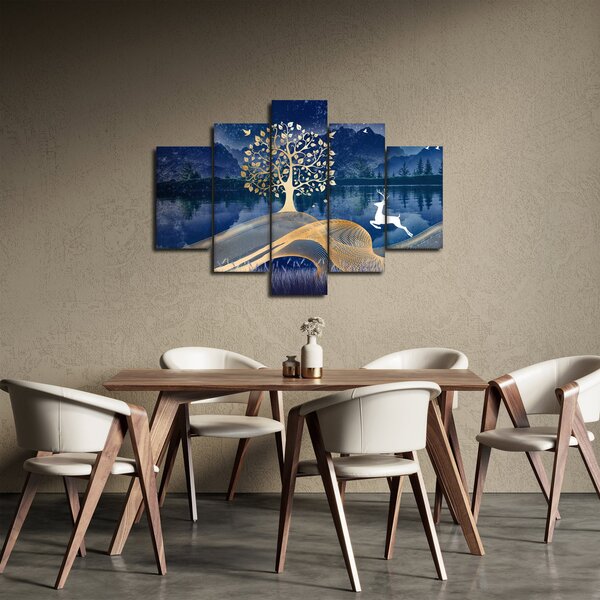 Slika jelena na punom mjesecu (150x105 cm)