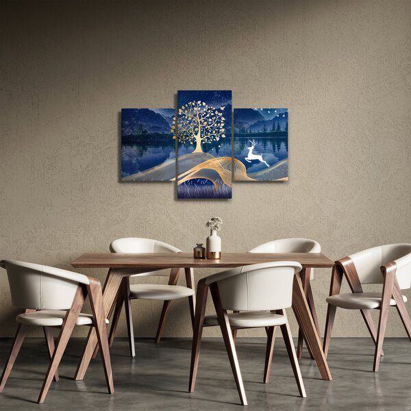Slika jelena na punom mjesecu (90x60 cm)
