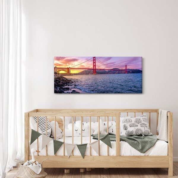 Slika mosta sa zalaskom sunca (120x50 cm)