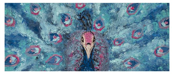 Slika naslikanog pauna (120x50 cm)