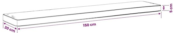 Jastučić za klupu - 1 dio VUGHT 100% poliester Crvena - Crvena (poliester) 150 x 30 cm 1