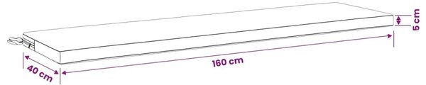 Jastučić za klupu SOEST 100% poliester Antracit 160 x 40 x 5 cm - Antracit 160 x 40 x 5 cm Melange