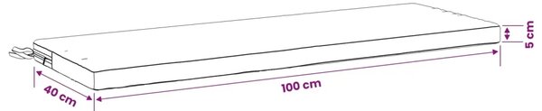 Jastučić za klupu SOEST 100% poliester Krem 100 x 40 x 5 cm - Krem 100 x 40 x 5 cm Melange