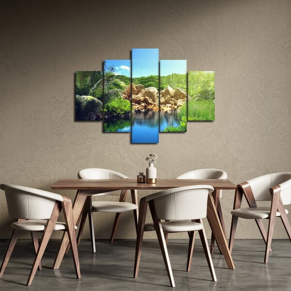 Slika jezera u džungli Sejšela (150x105 cm)