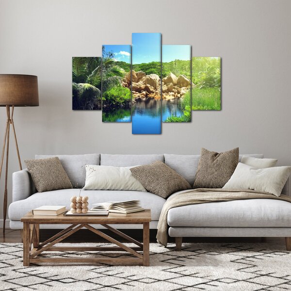 Slika jezera u džungli Sejšela (150x105 cm)