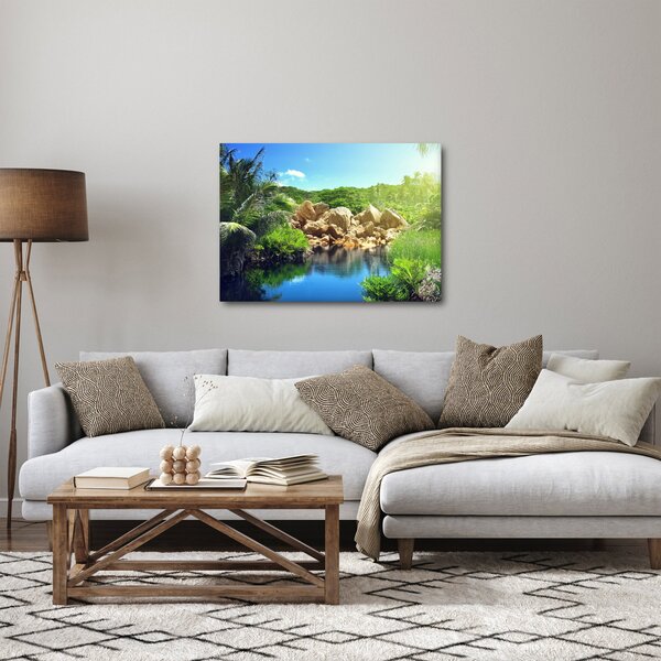 Slika jezera u džungli Sejšela (70x50 cm)