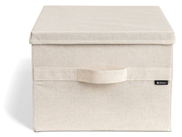 Bež tekstilna kutija za pohranu s poklopcem 36x46x25 cm Soft Storage Large – Bigso