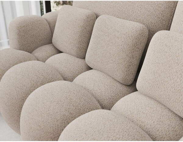 Bež sklopiva sofa od bouclé tkanine 256 cm Cotonn – ELTAP