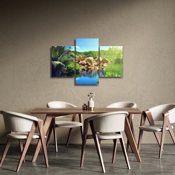 Slika jezera u džungli Sejšela (90x60 cm)
