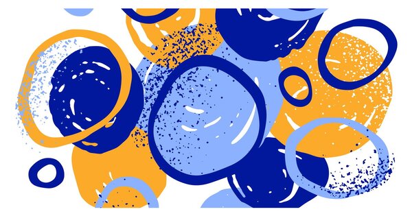 Slika - Svijetli motiv s krugovima (120x50 cm)