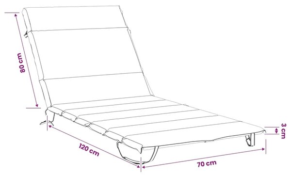 Jastučić za ležaljku GEMERT 100% poliester Antracit - Antracit 200 x 70 x 3 cm Melange