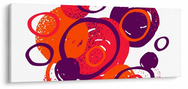 Slika - Motiv s krugovima u toplim bojama (120x50 cm)