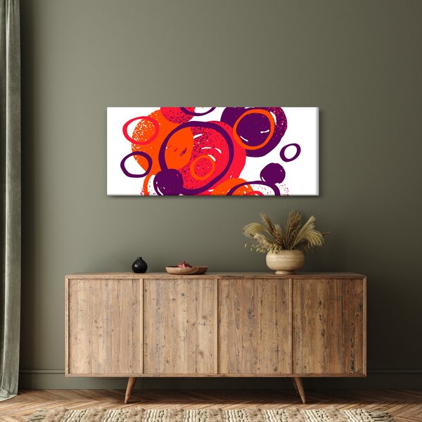Slika - Motiv s krugovima u toplim bojama (120x50 cm)