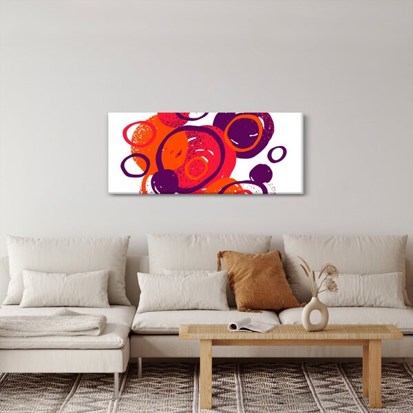 Slika - Motiv s krugovima u toplim bojama (120x50 cm)