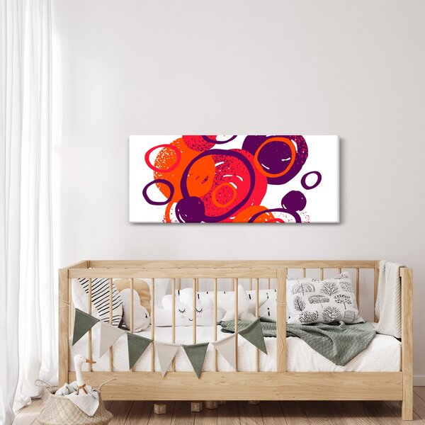 Slika - Motiv s krugovima u toplim bojama (120x50 cm)