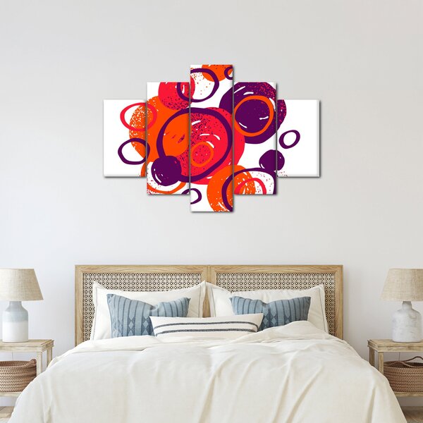 Slika - Motiv s krugovima u toplim bojama (150x105 cm)