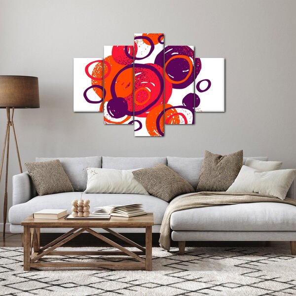Slika - Motiv s krugovima u toplim bojama (150x105 cm)