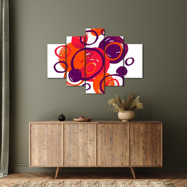 Slika - Motiv s krugovima u toplim bojama (150x105 cm)