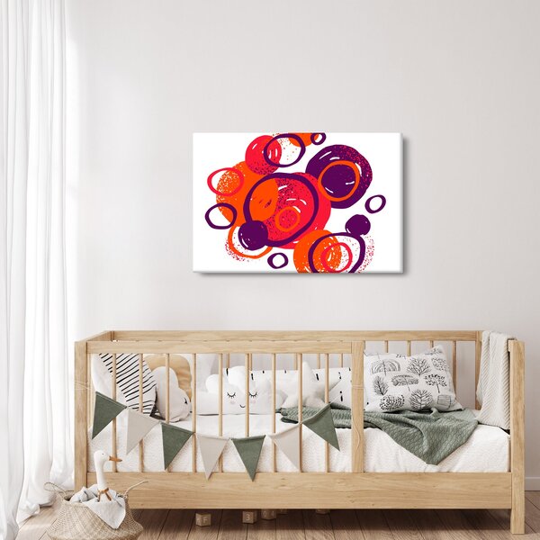 Slika - Motiv s krugovima u toplim bojama (90x60 cm)